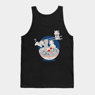 Kawaii Cats Ramen Noodles Bowl Tank Top